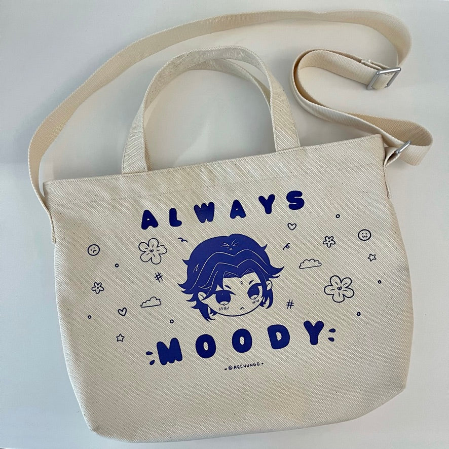 "Always Moody" Canvas Messenger Bag