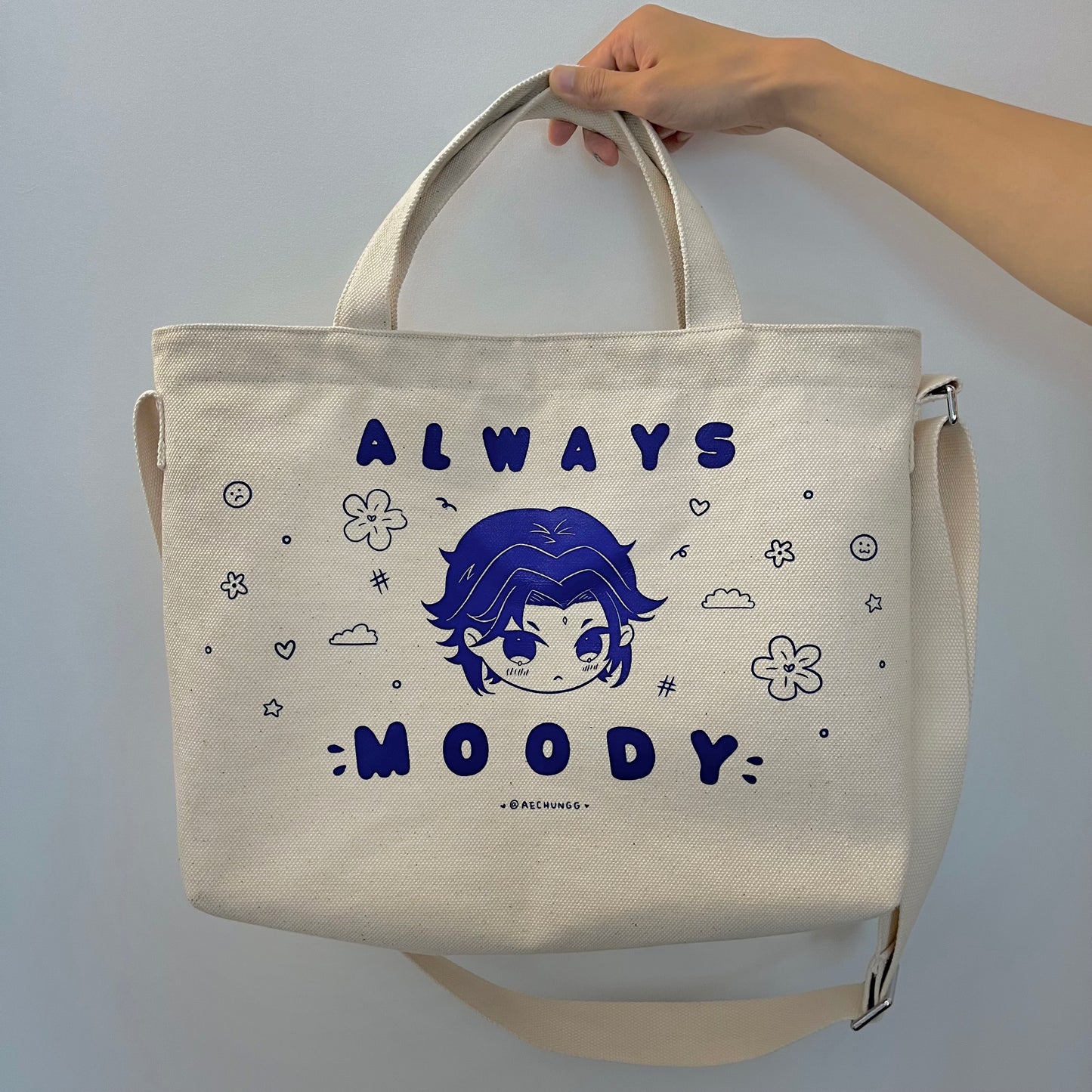 "Always Moody" Canvas Messenger Bag